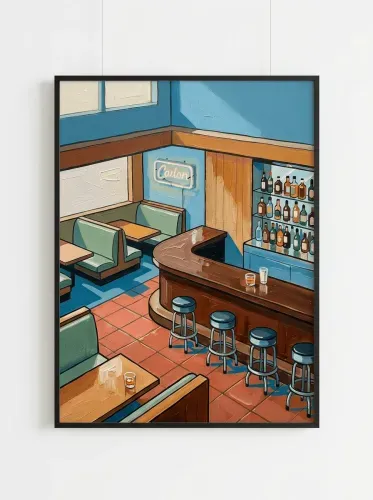 Acrylic Retro Bar Neon Sign Interior framed preview