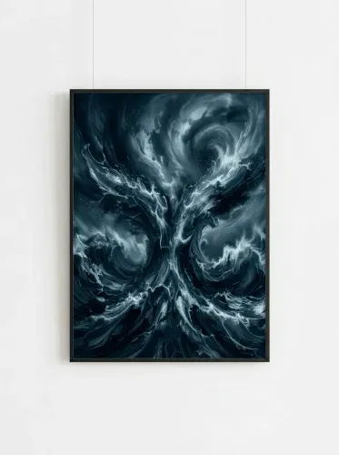 Acrylic Swirling Vortex Storm Abstract framed preview