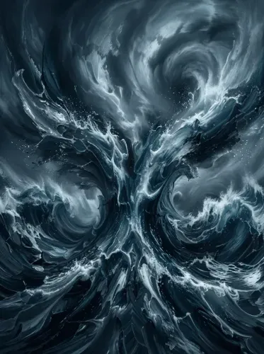 Acrylic Swirling Vortex Storm Abstract