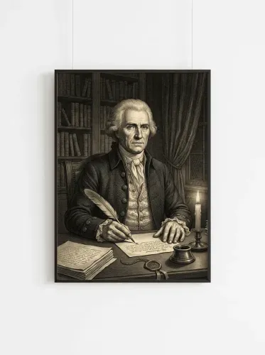 Engraving Scholar Quill Candlelit Study framed preview