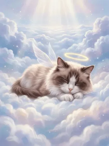 Ethereal Pastel Angel Cat Halo