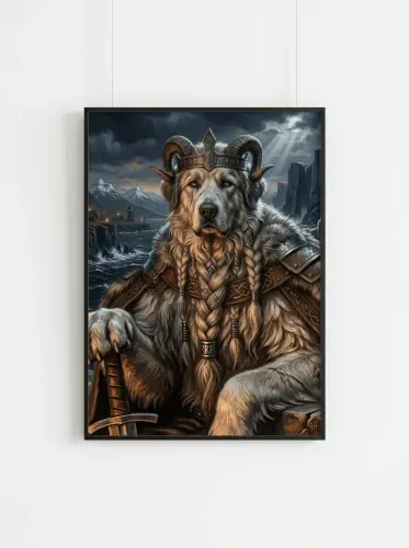 Fantasy Digital Warrior Dog Crown Armor framed preview