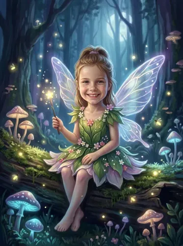 Fantasy Fairy Girl Magical Forest Wings
