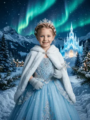 Fantasy Frozen Princess Aurora Borealis Portrait