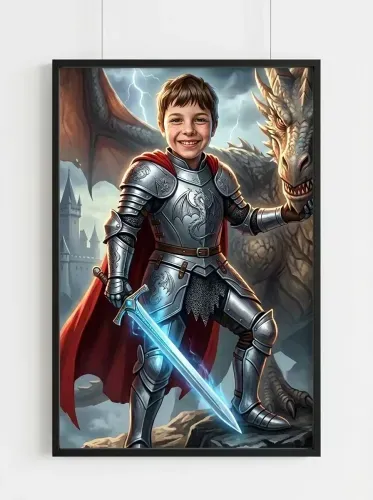 Fantasy Knight Dragon Armor Portrait framed preview