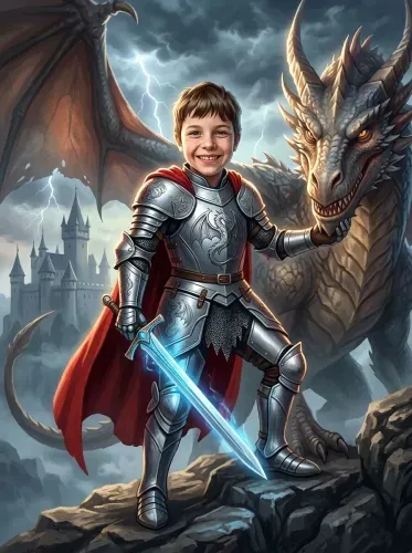 Fantasy Knight Dragon Armor Portrait