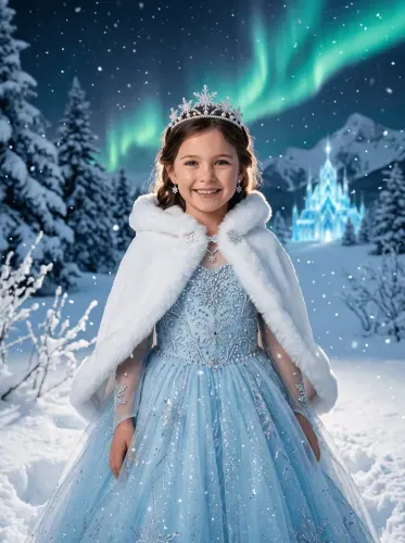 Futuristic Ice Princess Aurora Borealis Girl