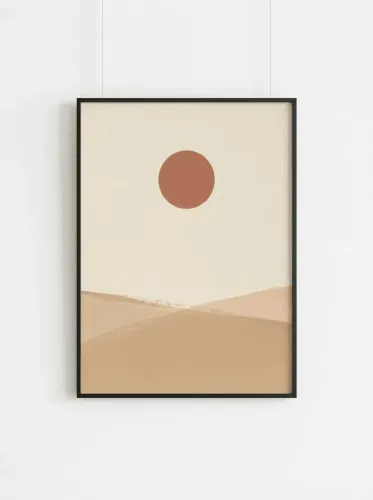 Minimalist Abstract Desert Sun Landscape framed preview
