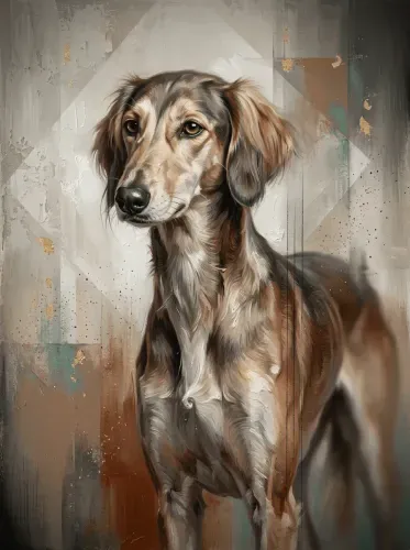 Oil Paint Dog Portrait Golden Accents