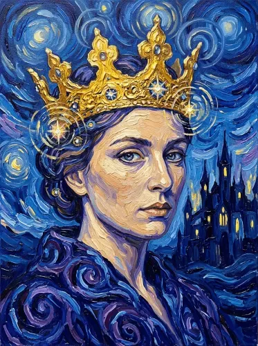 Oil Paint Royal Crown Golden Starlight Portrait