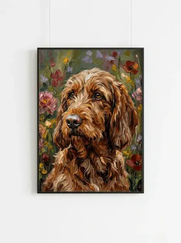 Oil Paint Spaniel Floral Garden Portrait framed preview