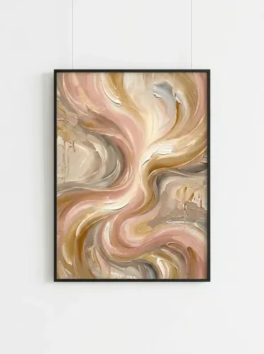 Oil Paint Swirl Rose Gold Abstract Canvas framed preview