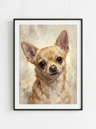 Oil Painting Chihuahua Golden Sparkle Portrait framed preview