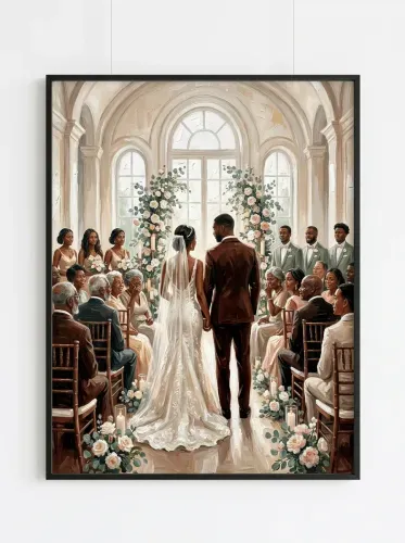 Oil Painting Wedding Ceremony Elegant Arch framed preview