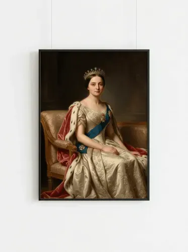 Oil Portrait Diamond Tiara Ermine Robe framed preview