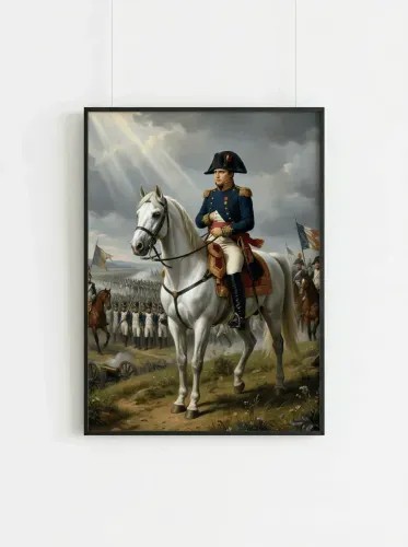 Oil Portrait Napoleon White Horse Command framed preview