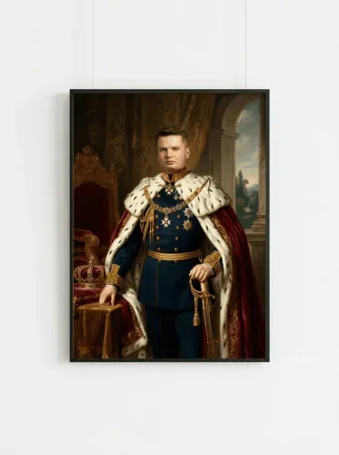 Oil Portrait Royal Ermine Cloak Majesty framed preview