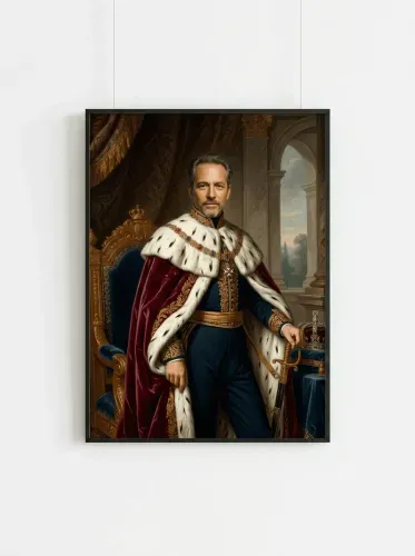 Oil Portrait Royal Ermine Robe Majesty framed preview