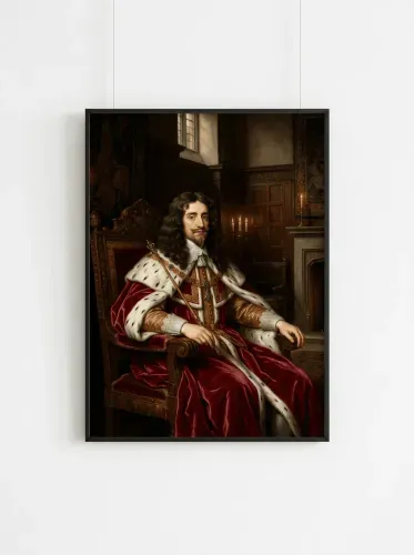 Oil Portrait Royal Ermine Velvet Robe framed preview