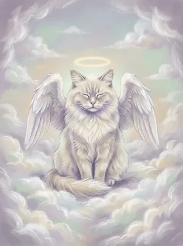 Pastel Angel Cat Halo Heaven