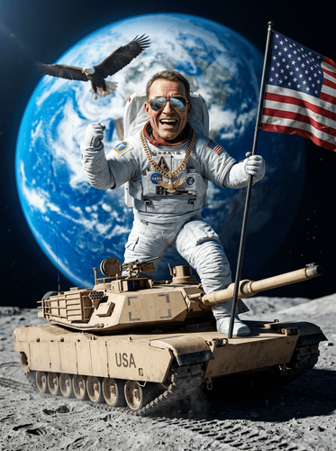 Patriotic Digital Pop Art Astronaut