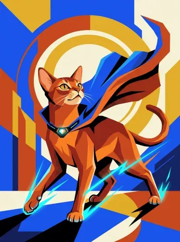 Pop Art Ginger Cat Lightning Power