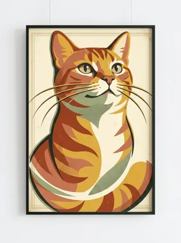 Pop Art Tabby Cat Striped Portrait framed preview