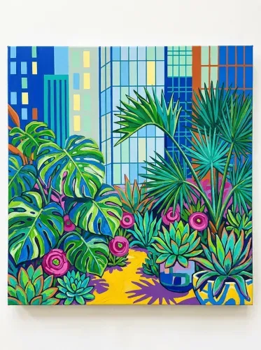 Pop Art Urban Garden Monstera Blooms