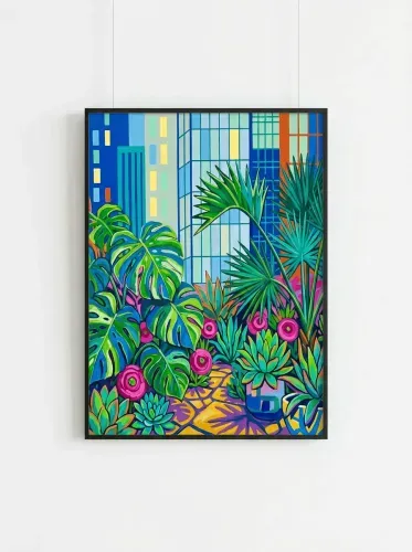 Pop Art Urban Garden Tropical Plants framed preview