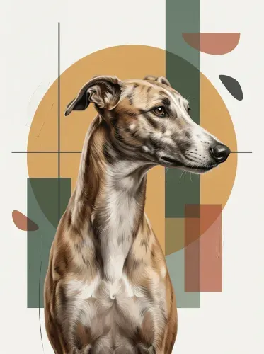 Realistic Dog Portrait Geometric Abstract Art