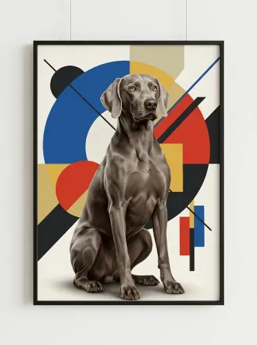 Realistic Dog Portrait Geometric Pop Art framed preview
