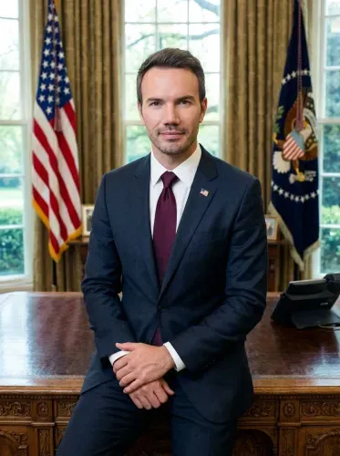 Realistic Executive Portrait Oval Office Setting