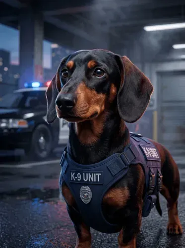 Realistic K-9 Unit Police Dog Portrait
