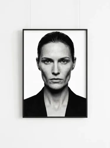Realistic Monochrome Portrait Slicked Hair framed preview