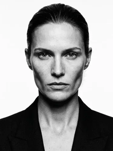 Realistic Monochrome Portrait Slicked Hair