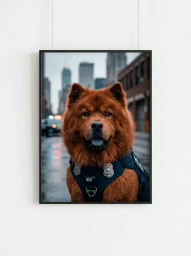 Realistic Police K9 Urban Portrait framed preview