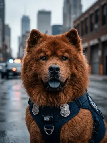 Realistic Police K9 Urban Portrait