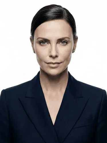 Realistic Portrait Woman Navy Blazer