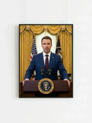 Realistic Presidential Portrait Oval Office framed preview