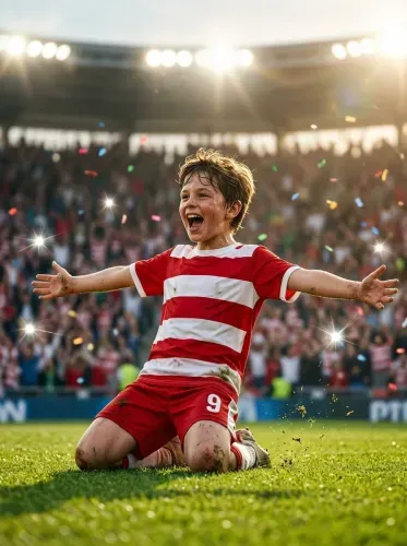 Soccer Victory Boy Stadium Print