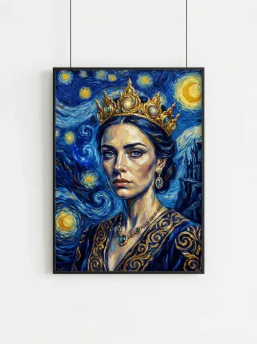 Van Gogh Impressionist Royal Crown Portrait framed preview