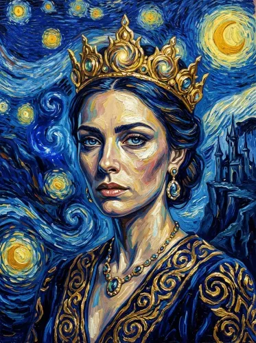 Van Gogh Impressionist Royal Crown Portrait
