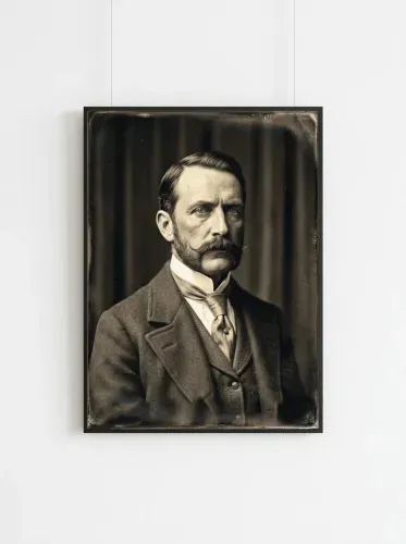 Vintage Portrait Handlebar Mustache Gentleman framed preview