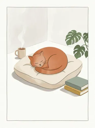 Watercolor Ginger Cat Sleeping Pillow